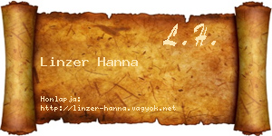 Linzer Hanna névjegykártya